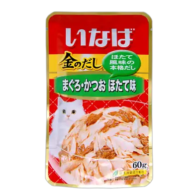 Inaba Киннодаси влажный корм для кошек микс тунцов и гребешок в желе (пауч)